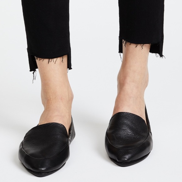 YOSI SAMRA SKYLAR FLATS SIZE 11 TUMBLED BLACK LEATHER